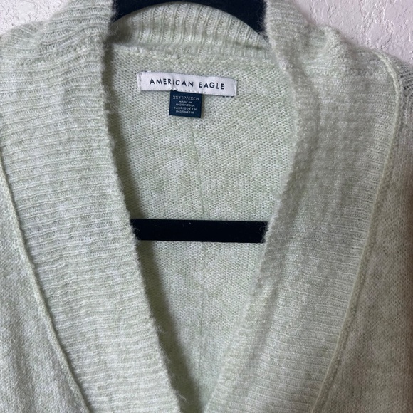 American Eagle Soft Knit Button-Front Cardigan Sage Green- XS - Picture 3 of 4